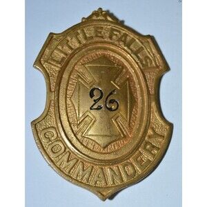 Vintage Golden Knights of Templar Little Falls Commandery No 26 Belt Buckle Rare